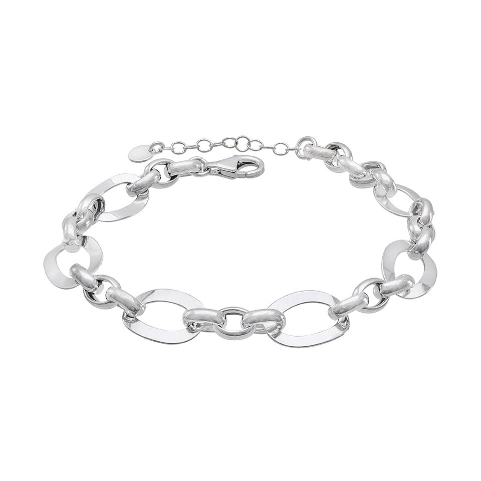 Armband i &auml;kta silver