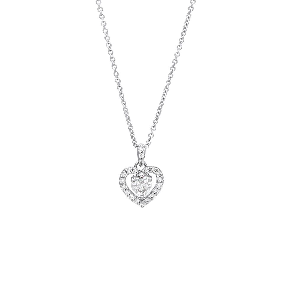 Halsband i äkta silver med ett hjärta