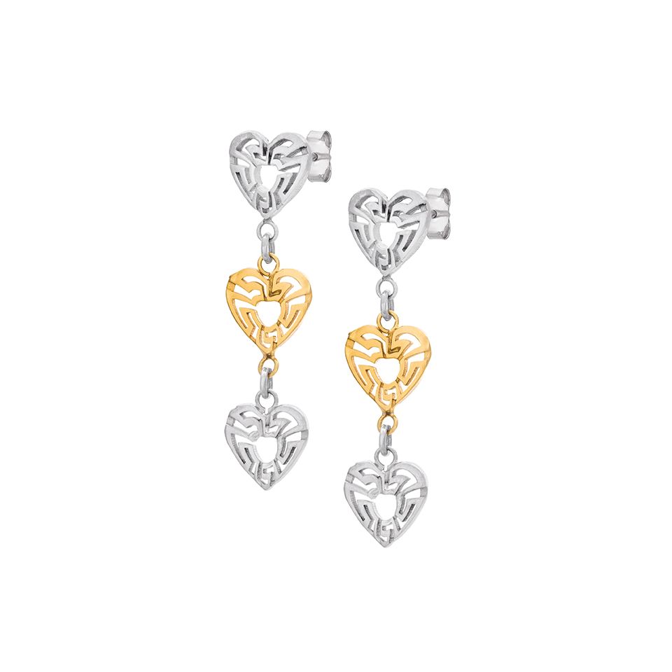 Örhängen i äkta silver med tre hjärtan