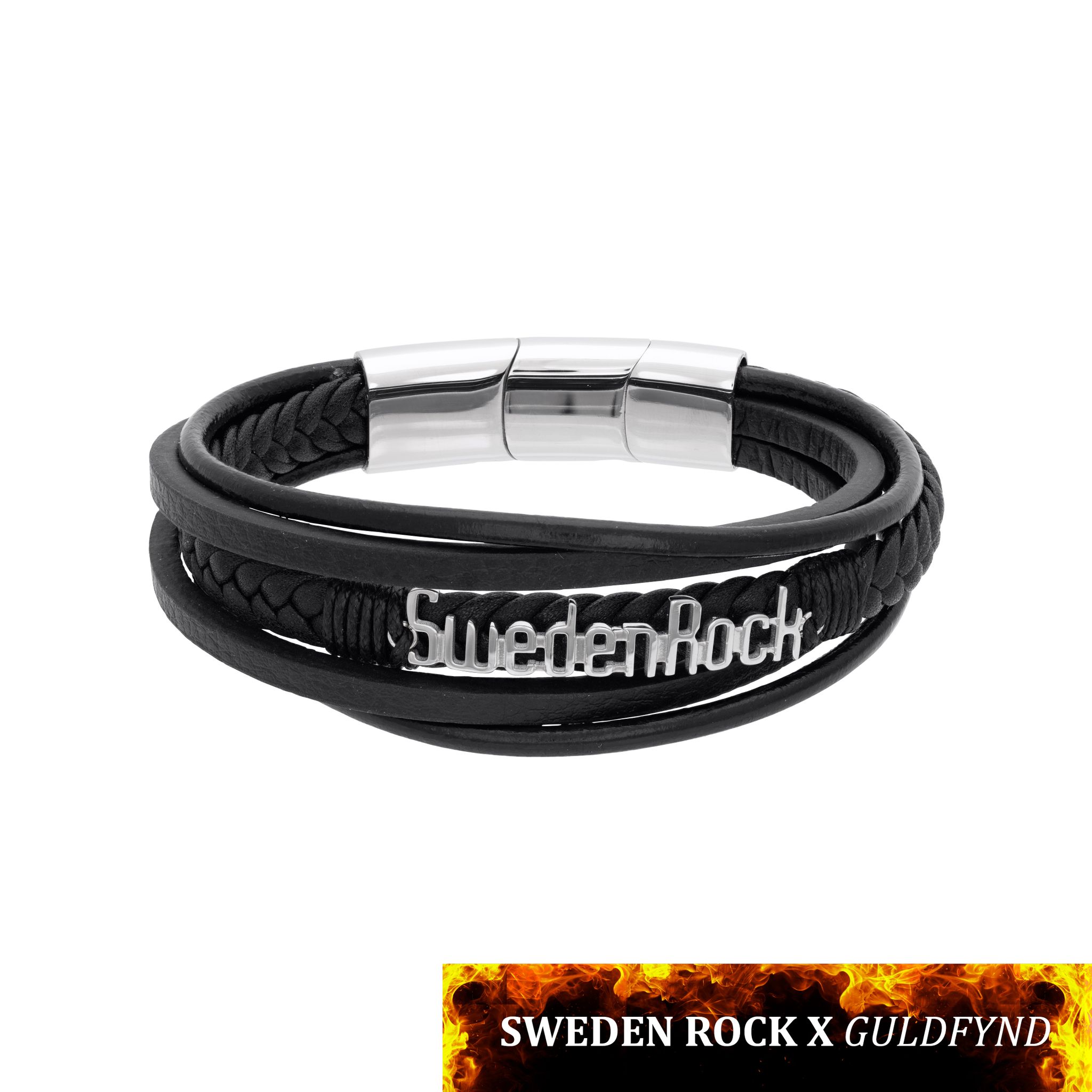 Armband i stål och läder