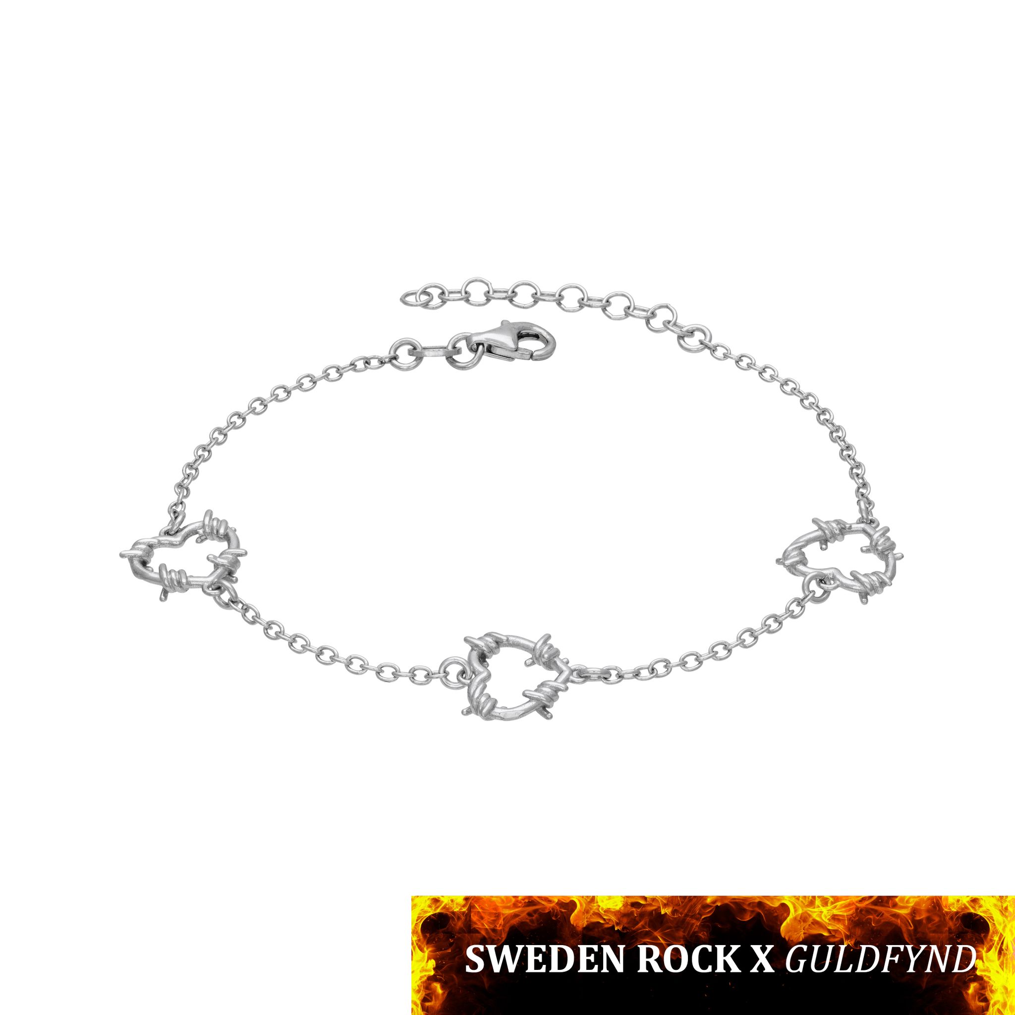 Armband i &auml;kta silver
