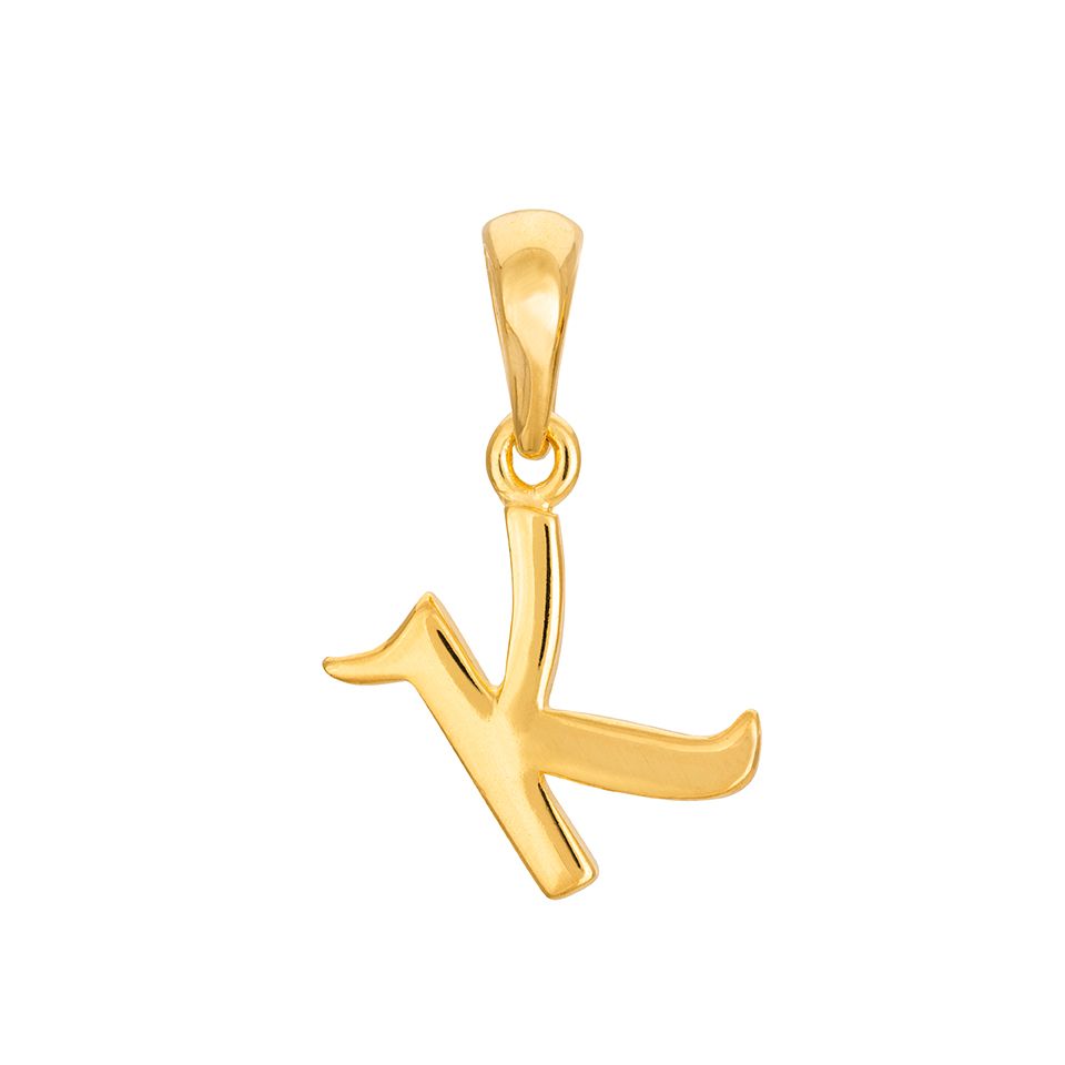 Hängsmycke i förgyllt äkta silver med bokstaven K