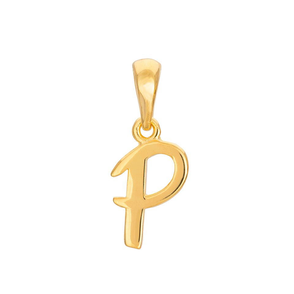 Hängsmycke i förgyllt äkta silver med bokstaven P