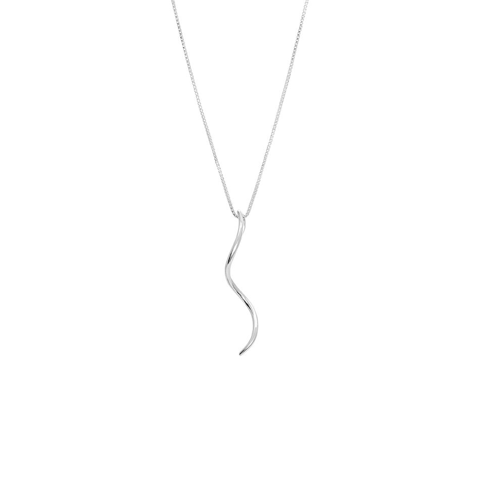Halsband i äkta silver med svängd stav
