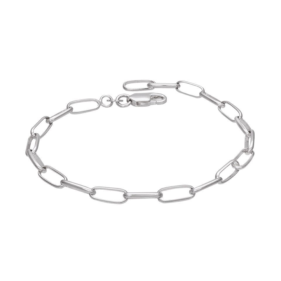 Armband i äkta silver med rektangulära länkar 19cm