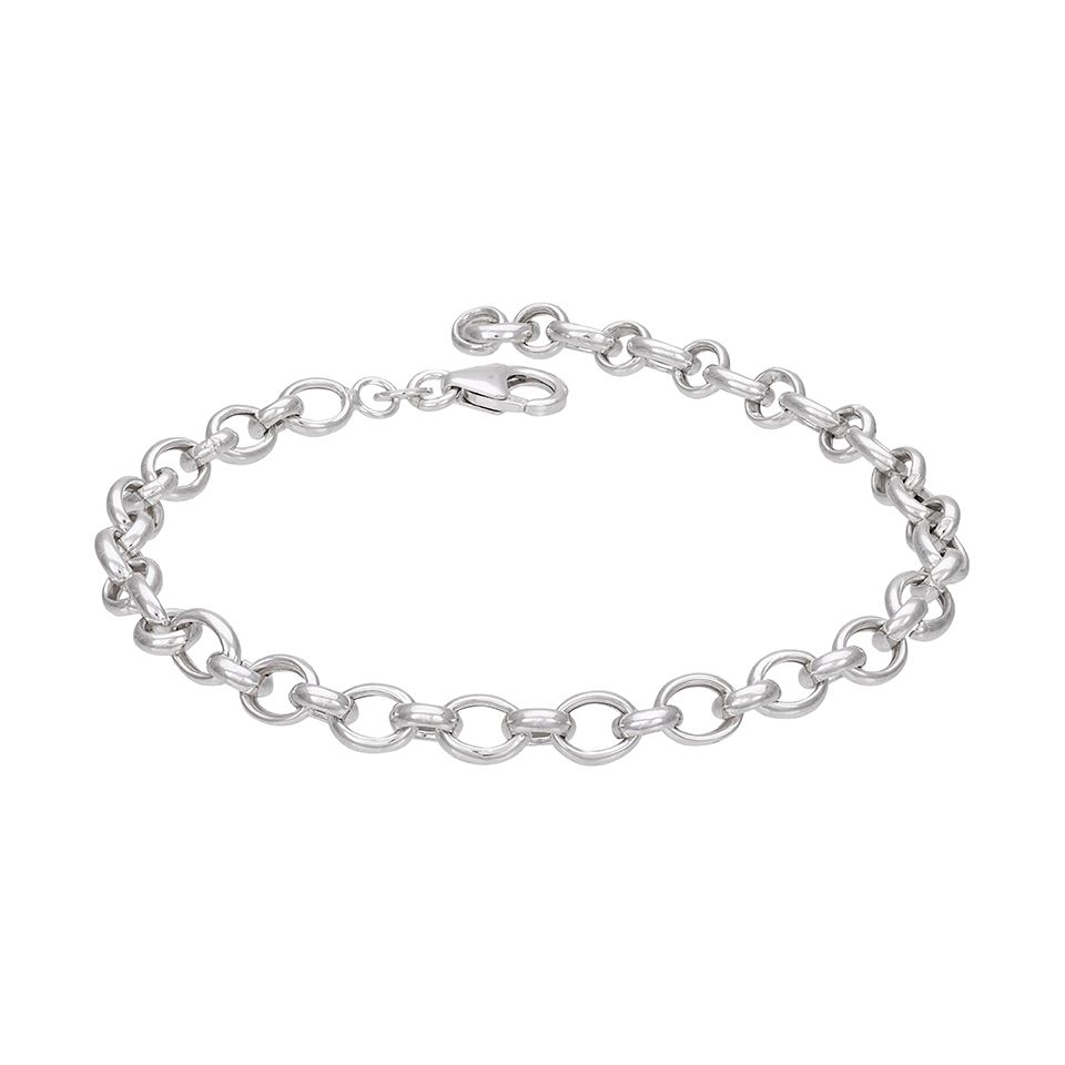 Armband i äkta silver med runda länkar 19cm