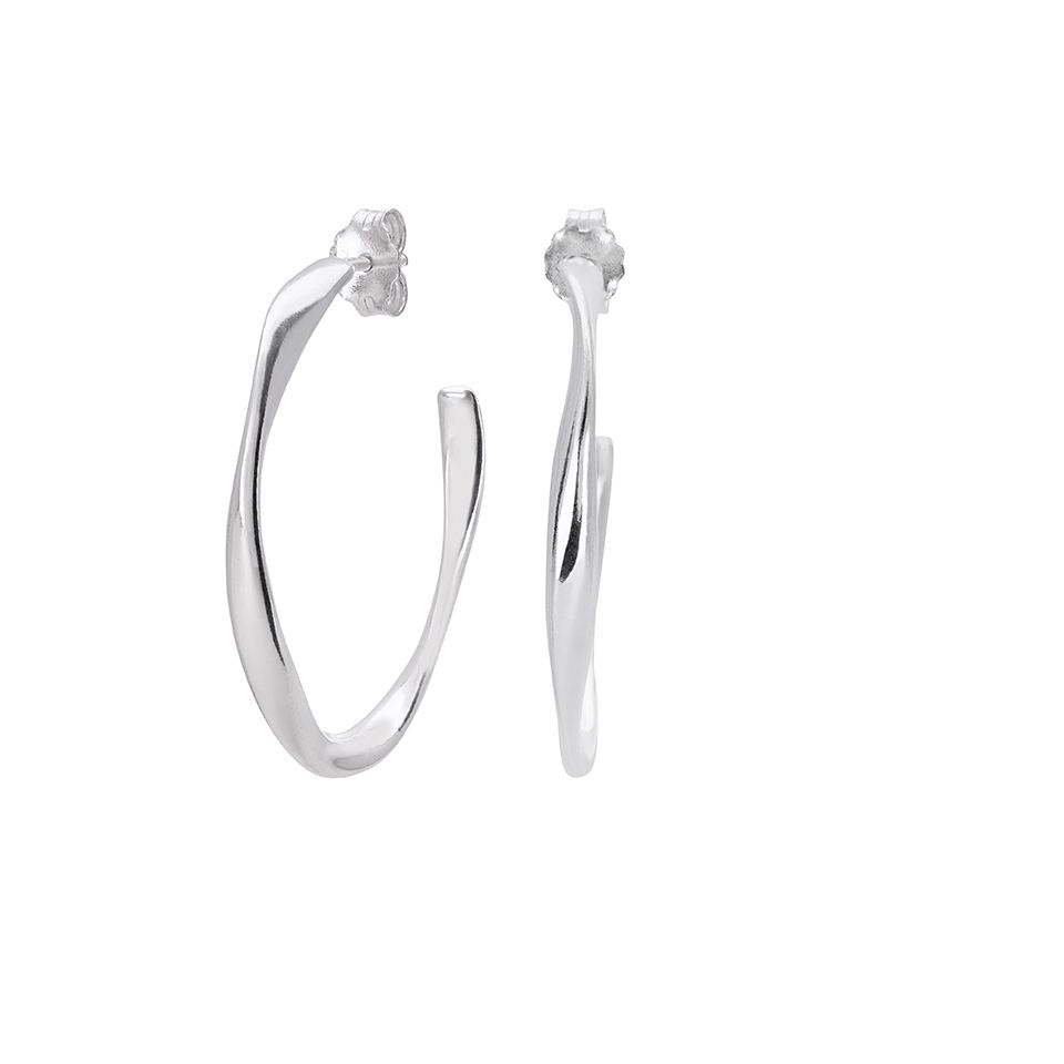 Örhängen i äkta silver med twistad form