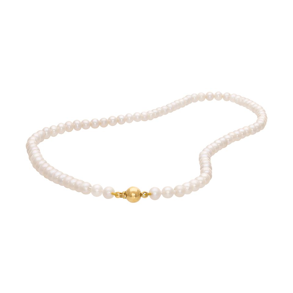 Pärlhalsband i 18K guld 45cm