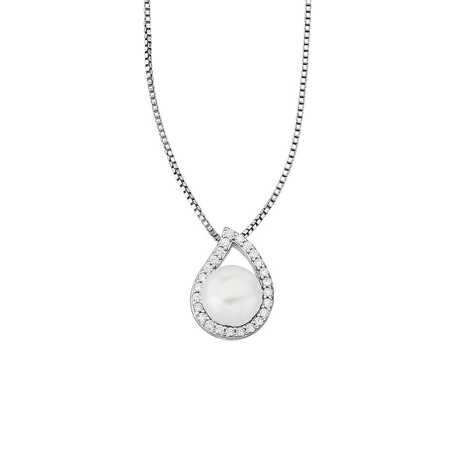 Halsband i &auml;kta silver