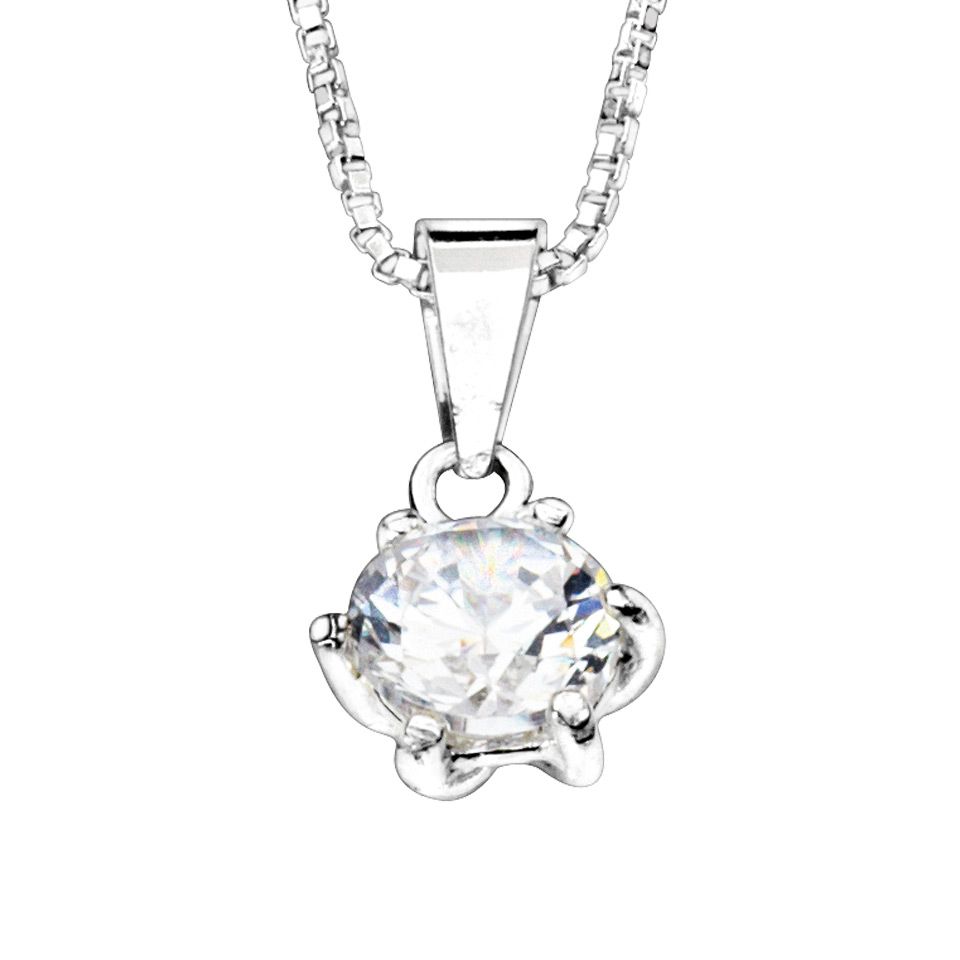 Halsband i &auml;kta silver