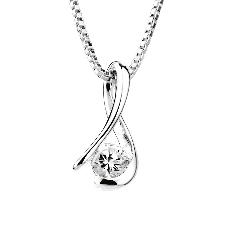 Halsband i &auml;kta silver