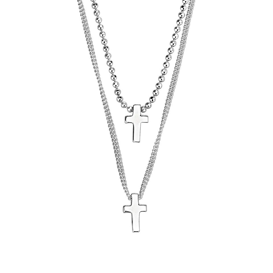 Halsband i &auml;kta silver