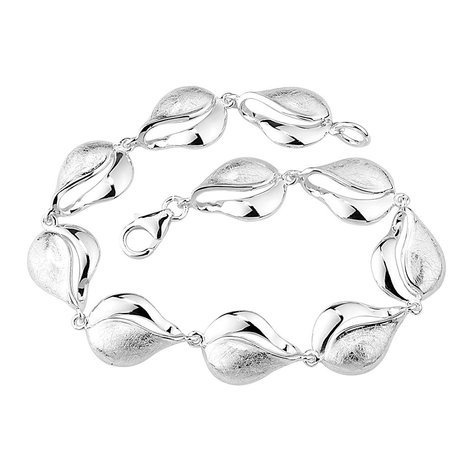 Armband i &auml;kta silver
